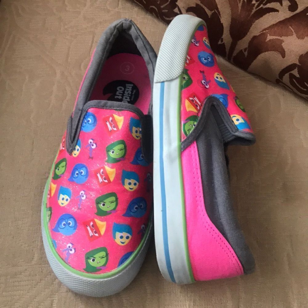 Inside out movie girls shoes slip on 3 pink vans sneakers